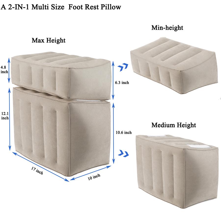 Bơm Hơi Dismountable Để Chân Gối Trẻ Em Chuyến Bay Để Chân Gối Riêng Biệt Như 3 Độ Cao Khác Nhau Du Lịch Gối Đệm Chân