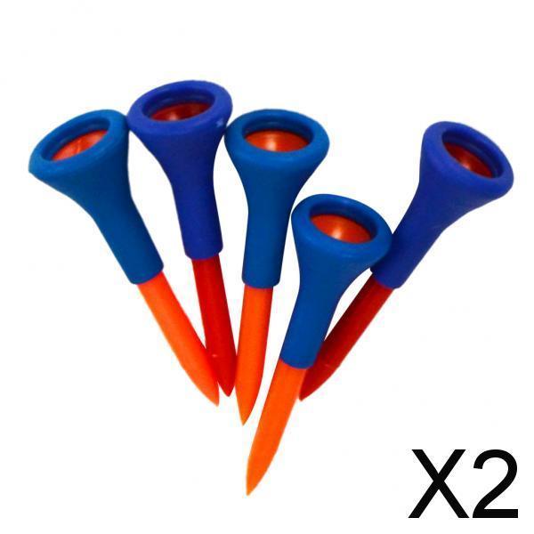 2x5 Pieces/Set Durable Soft Rubber Cushion Top Golf Tees Random Color Medium