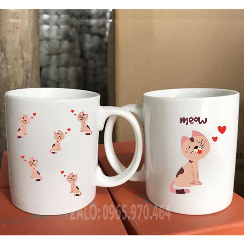 Ly Sứ Có Quai Họa Tiết Con MÈO Siêu Dễ Thương - In hình lên ly sứ, cốc theo yêu cầu của bạn - HÌNH LỚP, CÔNG TY