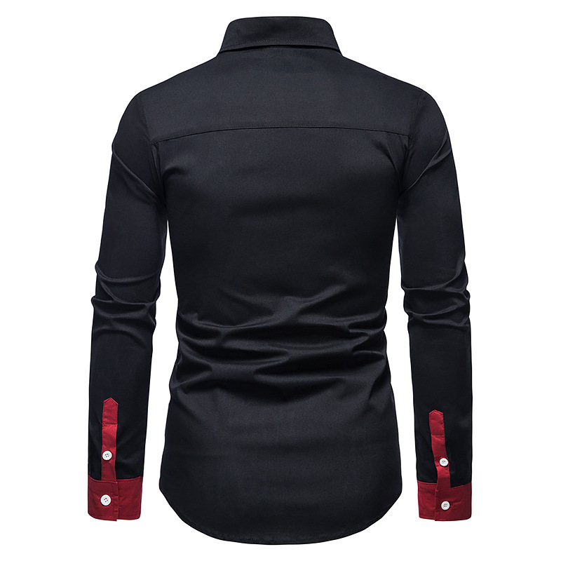 áo sơ mi, áo sơ mi nam dài tay phối 2 màu đơn giản mà cá tính và năng động, chất vải mềm mịn - H36