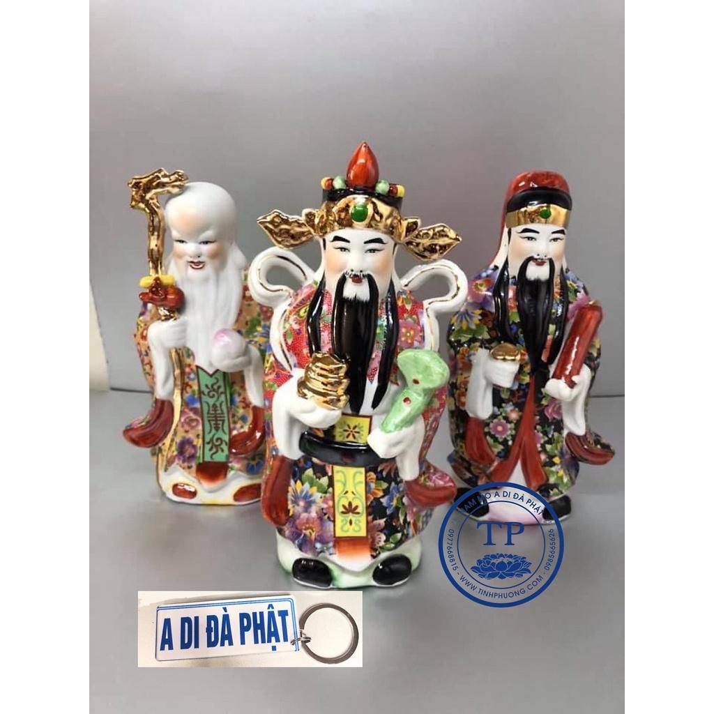 BỘ 3 Pho TAM ĐA PHÚC LỘC THỌ bằng sứ Áo Gấm HANH15109