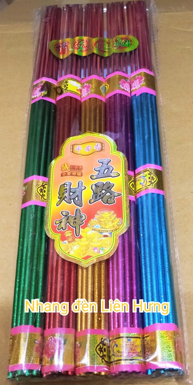 1 thẻ nhang 5 màu cúng Thần Tài 39cm