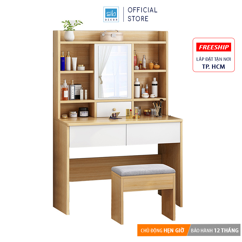 Bàn Trang Điểm, Bàn Làm Việc Đa Năng Hiện Đại Cỡ Lớn Cho Phòng Ngủ SIB Decor (Tặng Kèm Ghế Bọc Nệm)