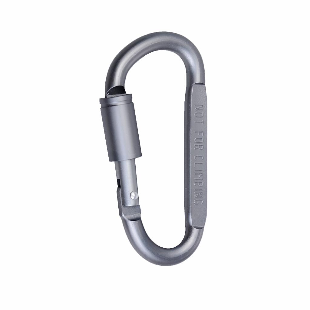 3pcs Tin Alloy D Type Carabiner Keychain Buckle Screw Locking Hook Outdoors
