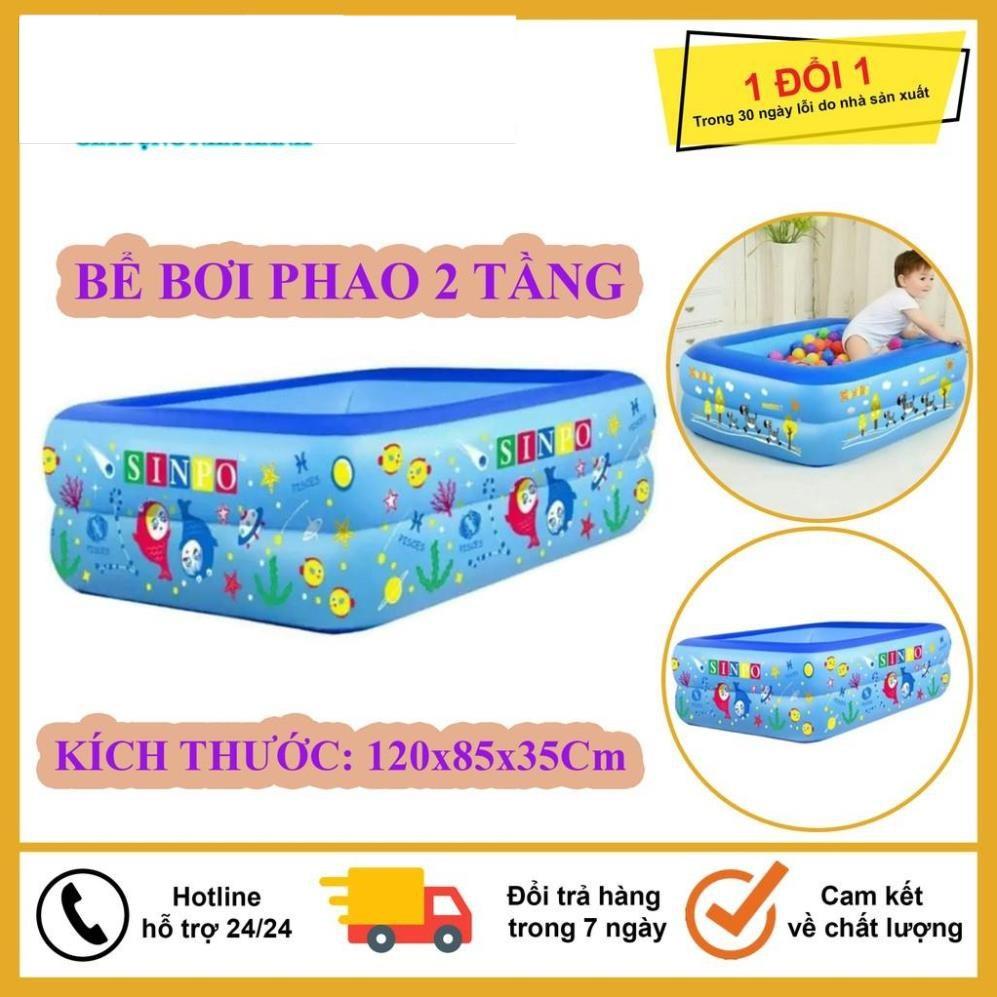 Bể Bơi Phao Kích Thước 1M2 ( 120x85xCao35Cm ) 2 Tầng Cho Bé, Hàng Loại 1 Có Đáy Chống Trượt, An Toàn Khi Sử Dụng