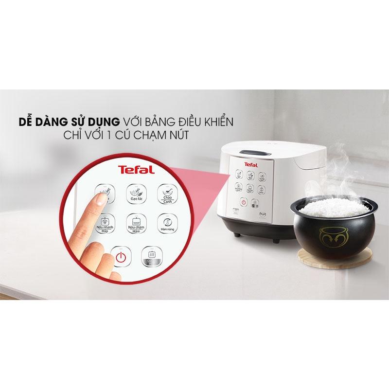 Nồi cơm điện tử Tefal RK732168 - 1.8L, lồng niêu 4 lớp, điều khiển tiếng việt - Hàng Chính Hãng