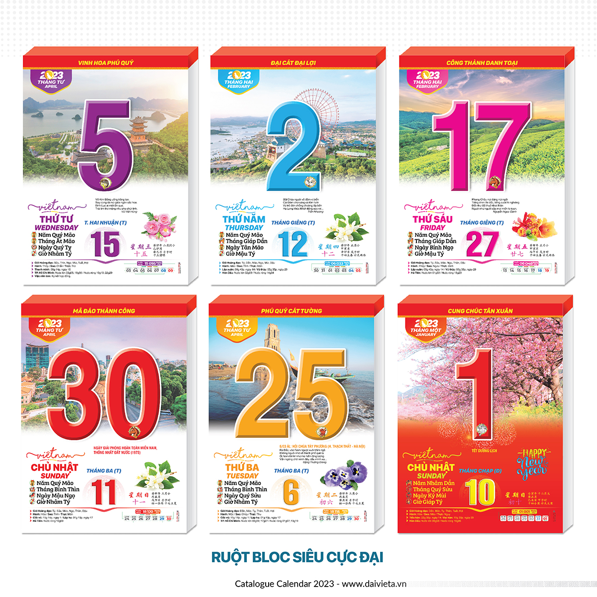 Lịch Bloc Siêu Cực Đại Đặc Biệt Cao Cấp 2024 - Lịch Tết 2024 - Lịch Treo Tường Sang Trọng HT3