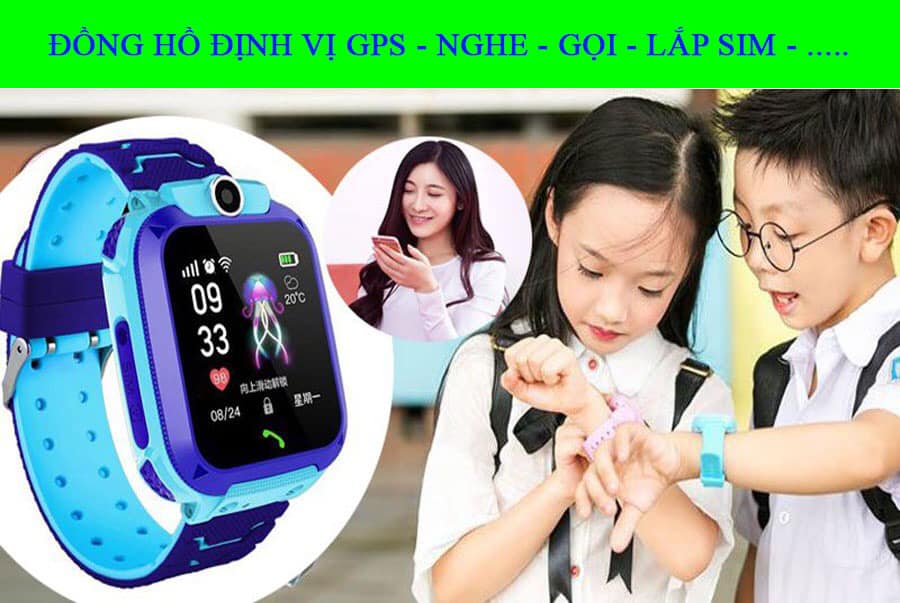 Đồng hồ thông minh trẻ em Q20, Lắp sim nghe gọi, định vị trẻ, chụp ảnh, giao diện Tiếng Việt - Hàng Nhập Khẩu