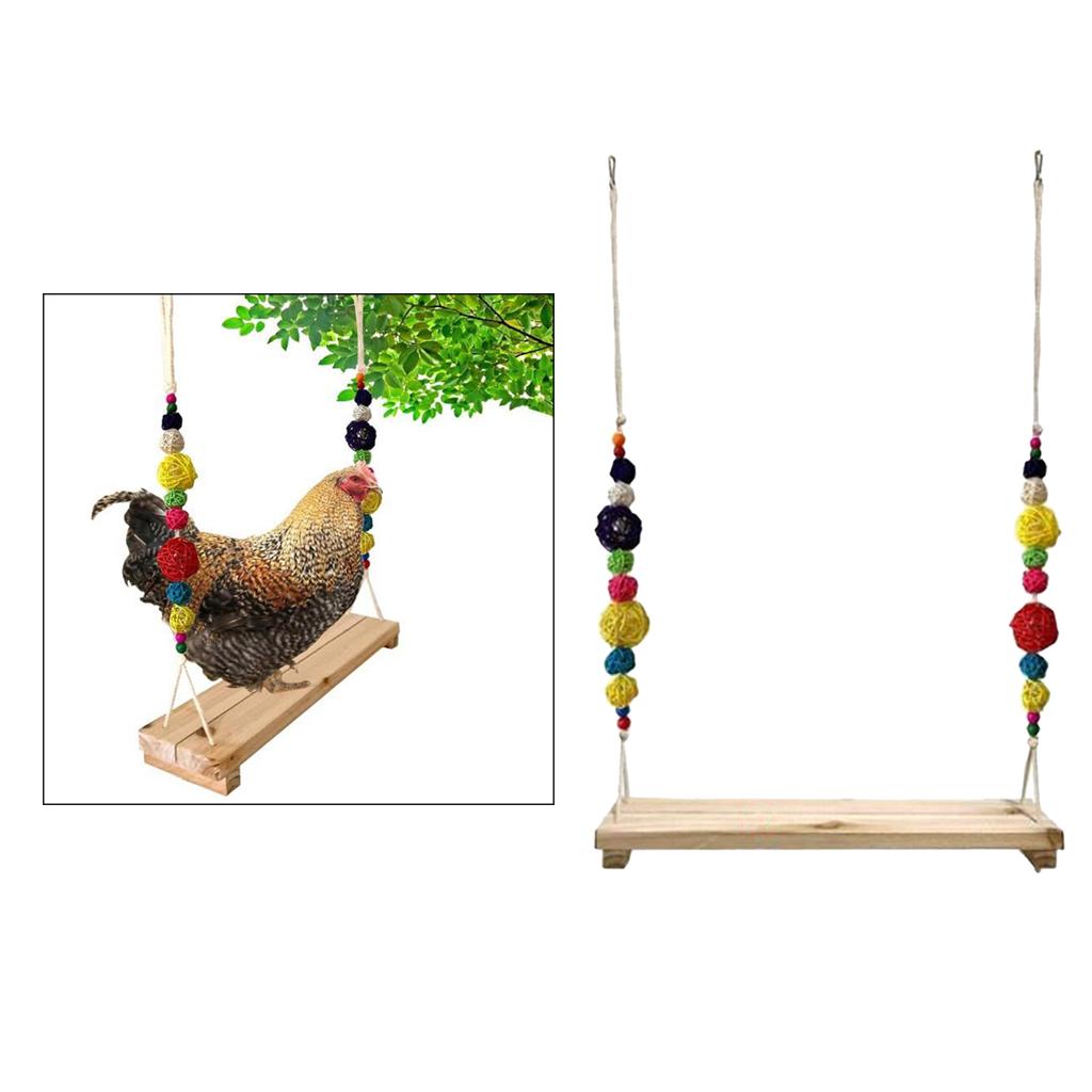Pet Chicken Swing Toys Natural Wooden for Hens Large Bird Parrot Macaw Training