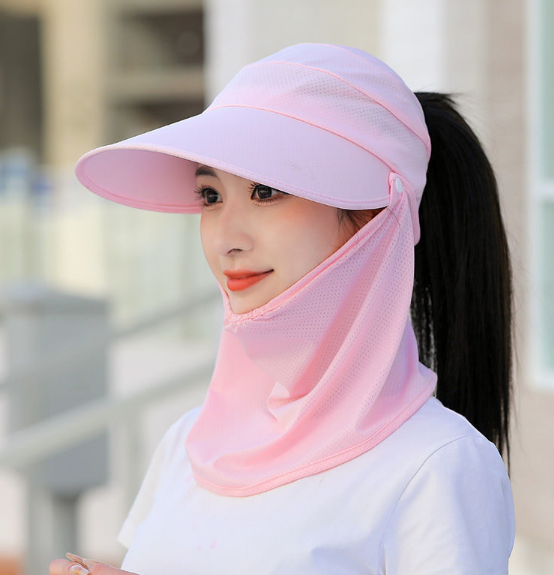 Mũ lưỡi trai rộng vành kèm khẩu trang chống nắng 360 độ cao cấp, nón khẩu trang nữ phong cách Hàn