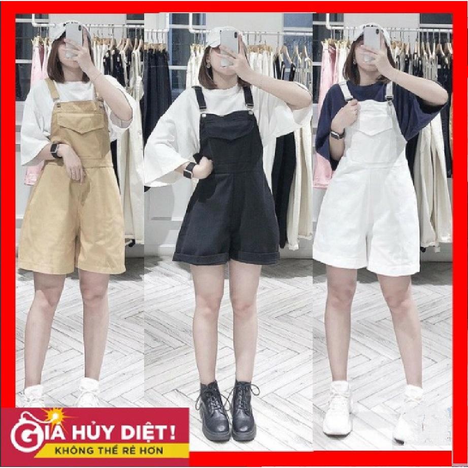 Quần Yếm Jean Nữ Phối Túi Lớn Trước Ngực 2 Dây Cao Cấp