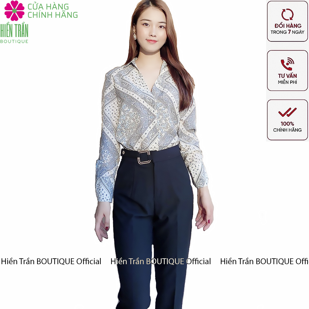 Quần baggy nữ Hiền Trần BOUTIQUE đẹp chất vải cao cấp baggy công sở đai ô vuông phong cách cá tính