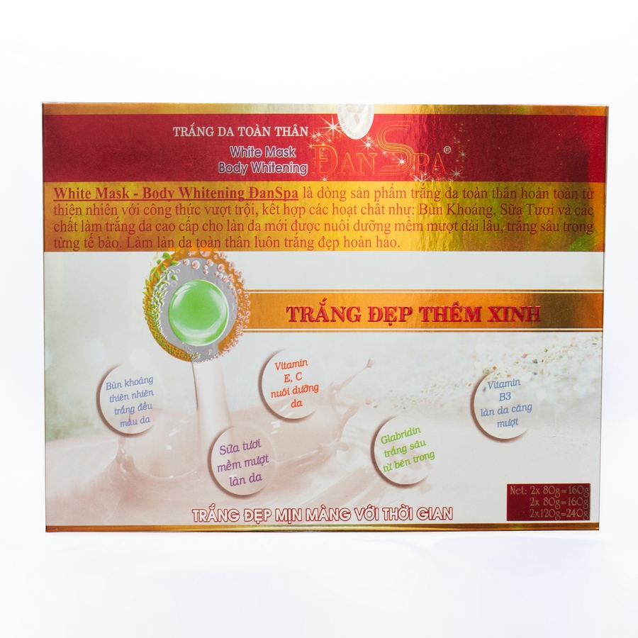 Bộ tắm trắng thảo dược chăm sóc da toàn thân ĐanSpa - 560gr - Trắng đẹp thêm xinh [Chính hãng]