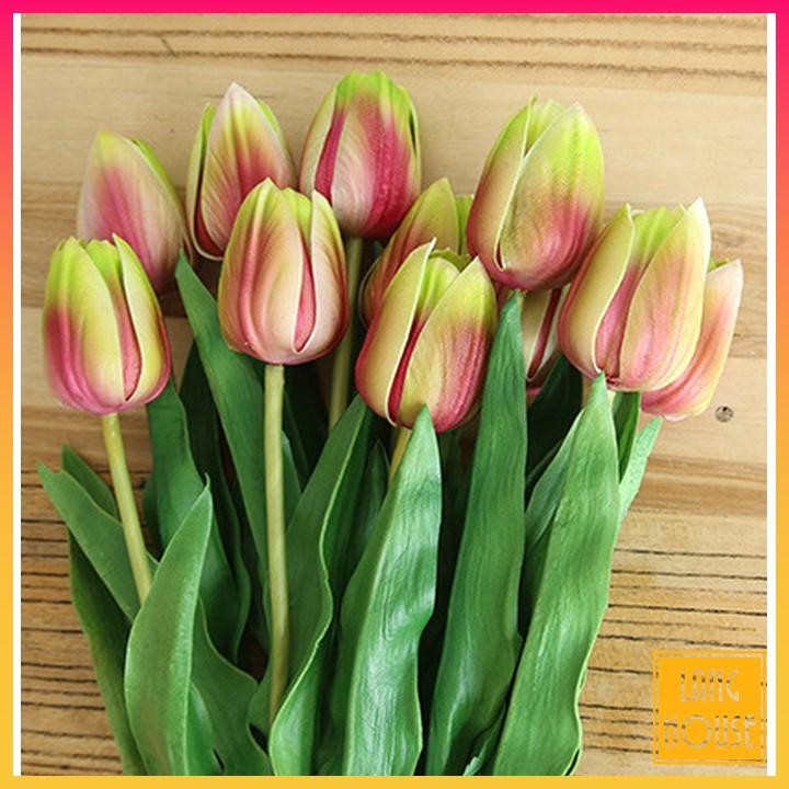 Hoa Giả Hoa Lụa - HOA TULIP CAO CẤP Dài 46cm