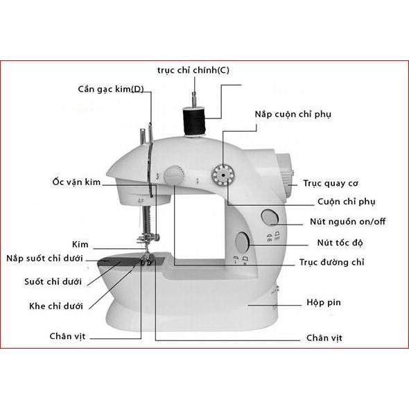 Máy khâu mini gia đình cầm tay tiện dụng Máy may CMD hỗ trợ may vá.