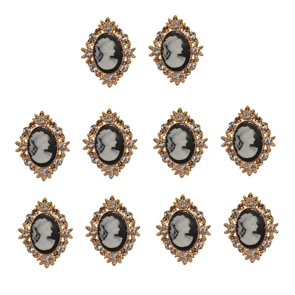 20Pcs Crystal Rhinestone Button Oval Acrylic Embellishments Phone Case Decor