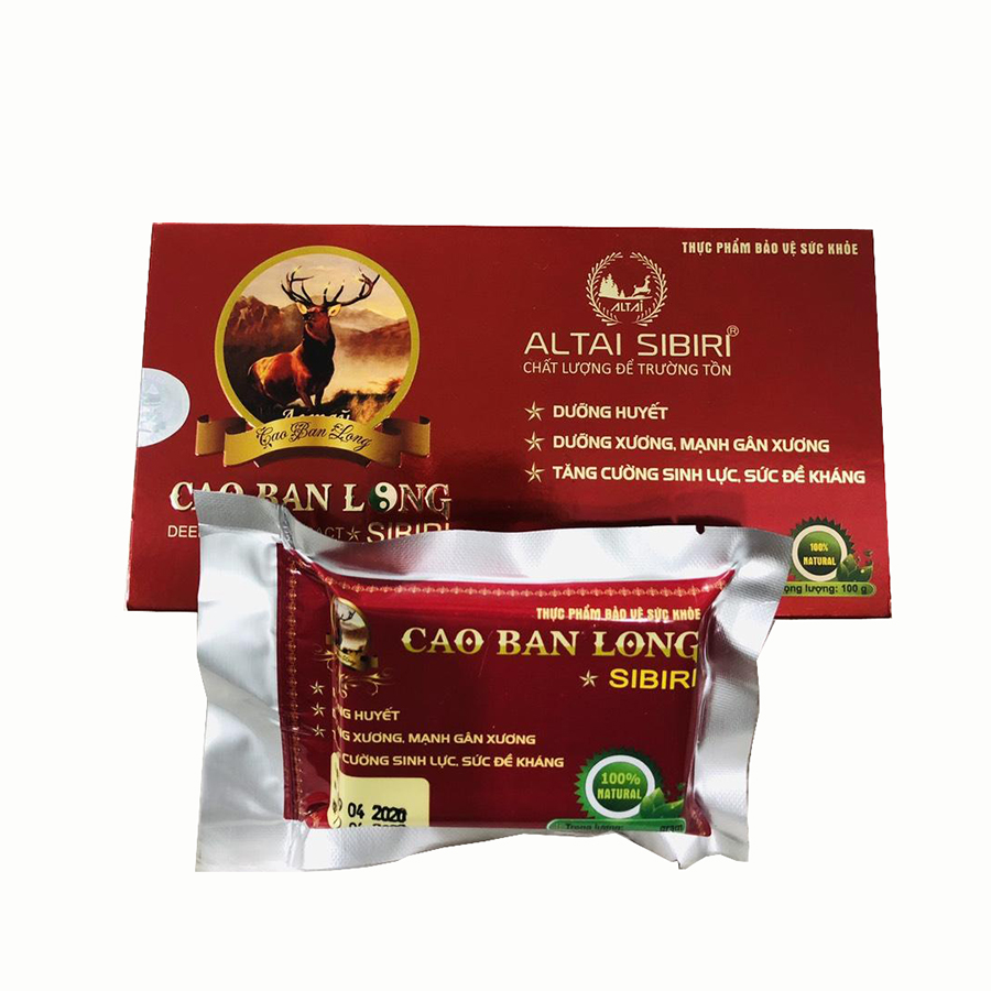 Thực phẩm bảo vệ sức khỏe Cao Ban Long Sibiri (100g)_tăng cường sức đề kháng, hồi phục sức khoẻ, tăng cường sinh lực, mạnh gân cốt, hỗ trợ các bệnh liên quan đến thiếu máu