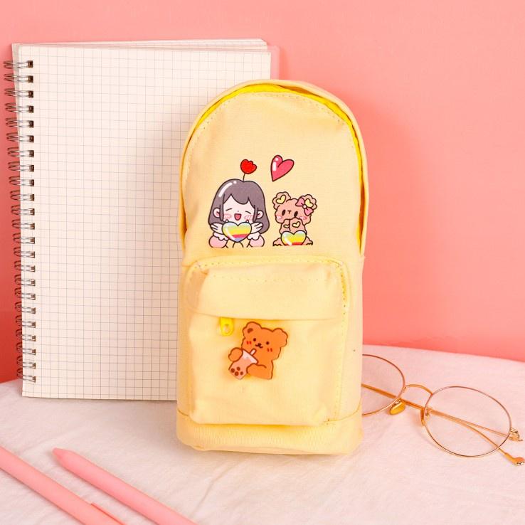 Túi đựng bút đa năng sức chứa lớn in họa tiết hoạt hình dễ thương cho học sinh