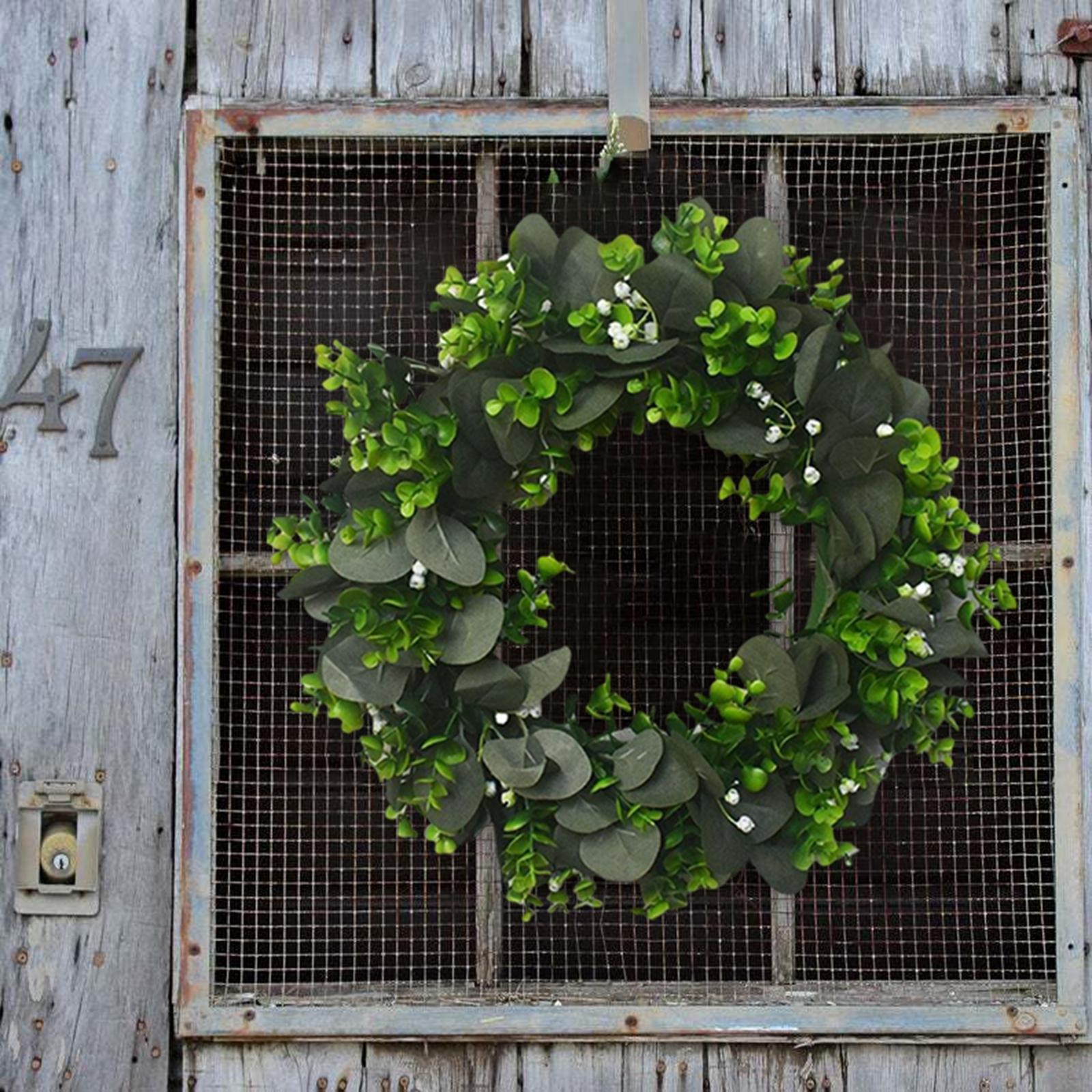Artificial Green Leaves Wreath new year farmhouse L
