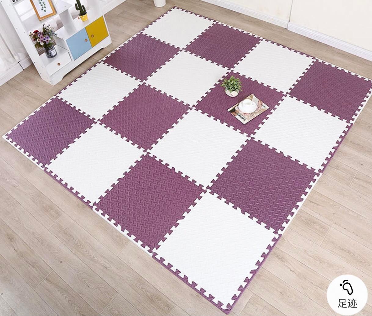 Set 20 Thảm tập gym chống trơn trượt, chống ồn, chống bể vỡ nền gạch hàng dày đẹp (30*30*1.2cm) - trắng sữa