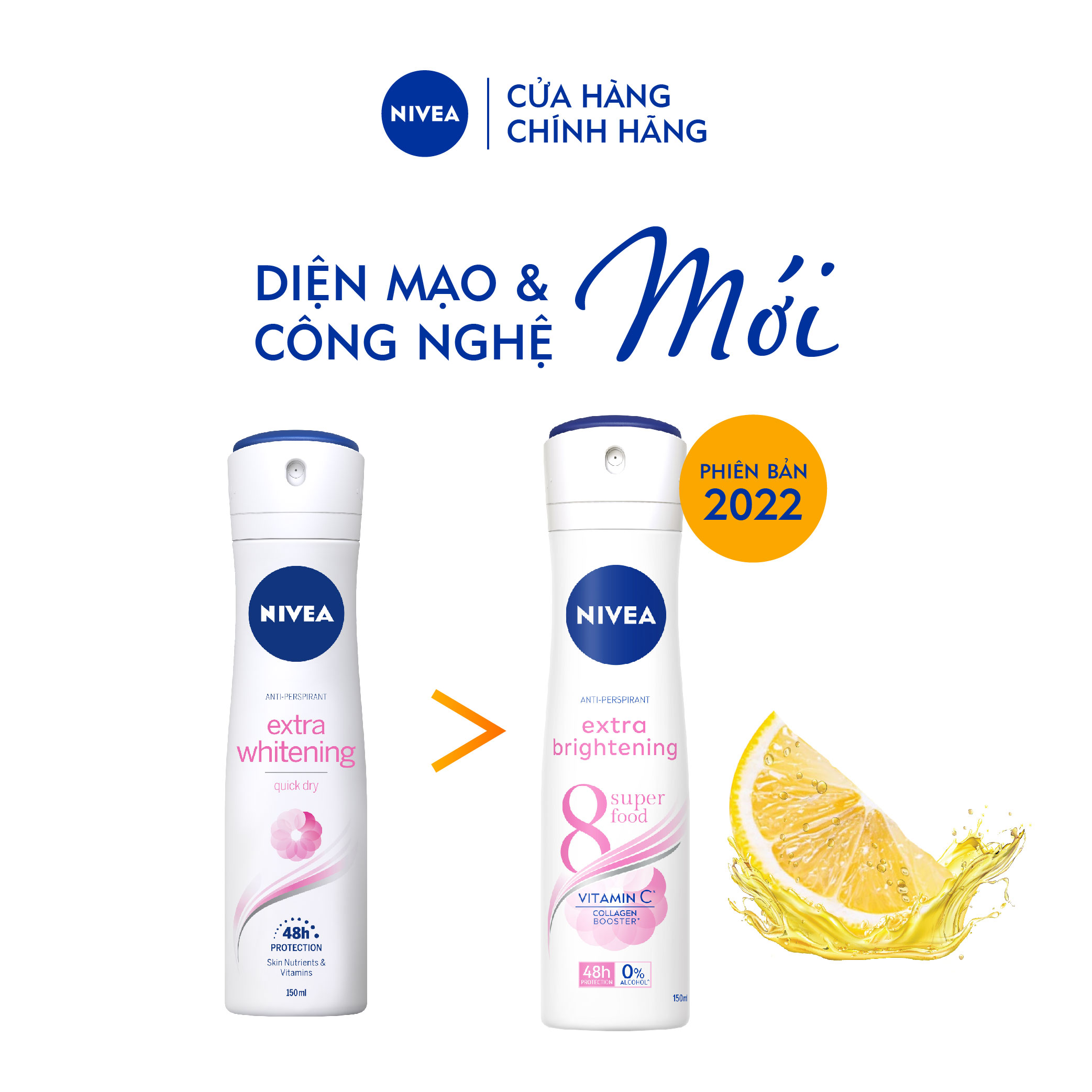 Xịt Khử Mùi Nữ Nivea Extra Whitening 150ml - 82967
