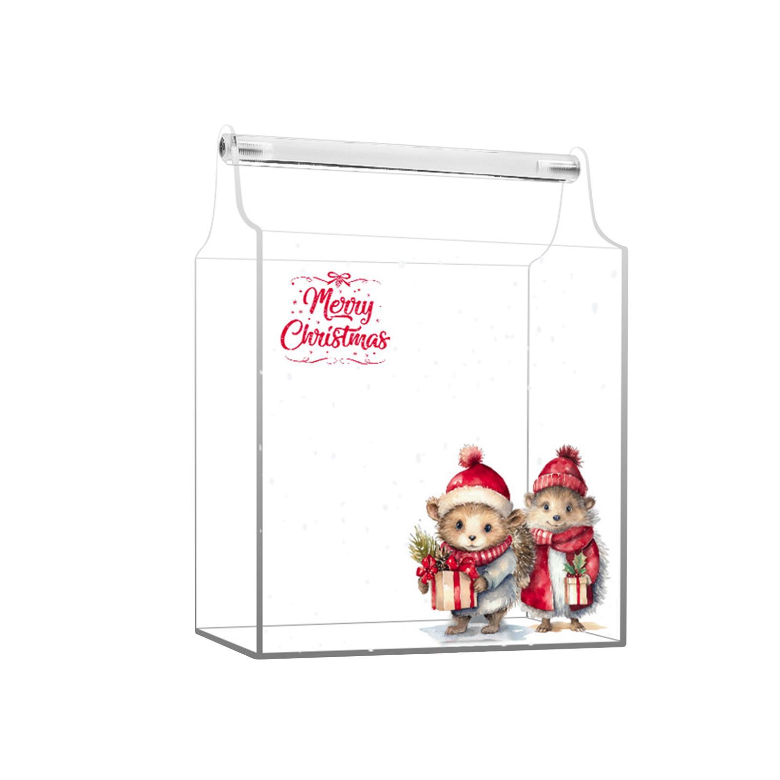 Gift Box Clear Box Decoration, Christmas Holiday Gift Box, Delicate Acrylic Storage Container for Small Collections Statues Collections Dolls