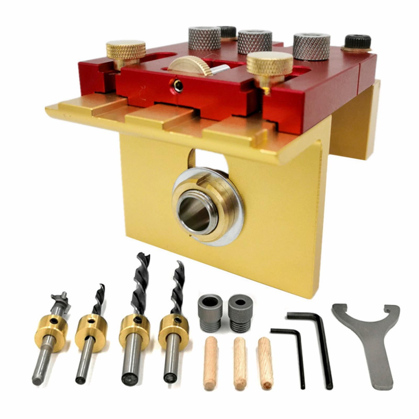 3-In-1 Woodworking Hole Jig Kit Hole Puncher Drilling Hole for Woodworking