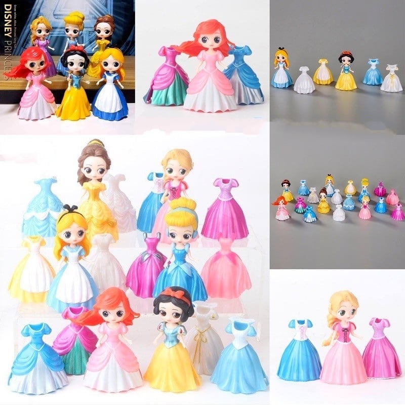 Đồ chơi búp bê thay váy: Set 1 búp bê công chúa Disney cổ tích kèm 3 váy dạ hội thời trang thay đổi
