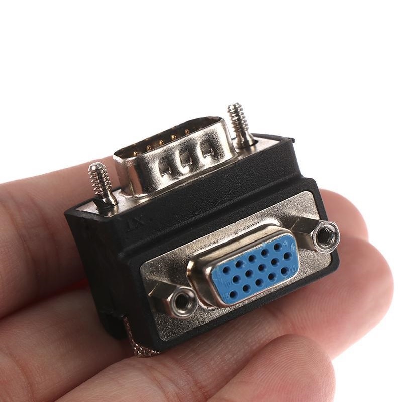 Đầu Nối Dài VGA Đực Sang Cái Bẻ Góc 90 Độ - Hàng Nhập Khẩu