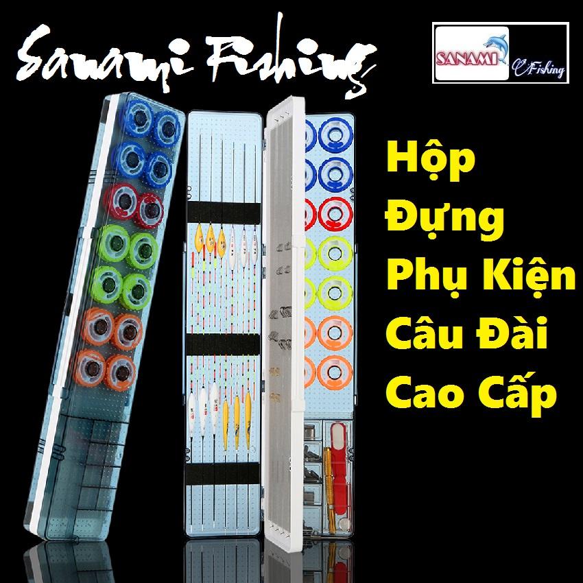 Hộp Đựng Phụ Kiện Câu Đài SHPK-13 Hộp Đựng Phao Câu Cá ABS Đa Năng Kèm Trục Silicon Cao Cấp-Sanami Fishing