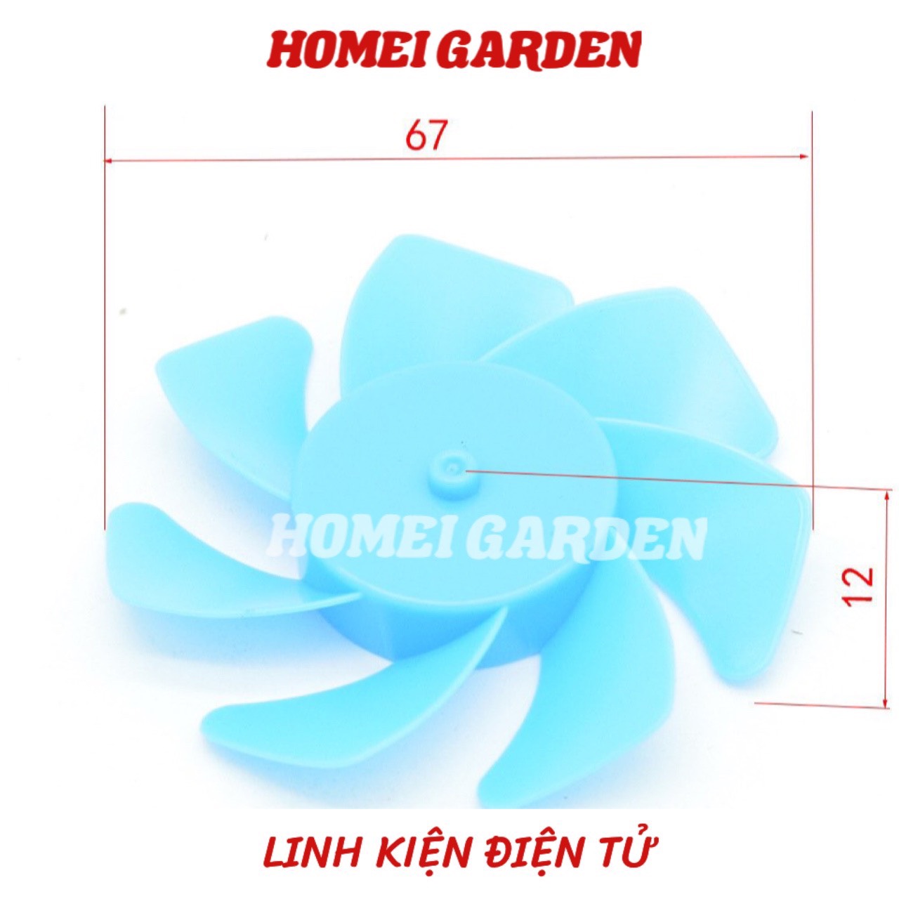 Cánh quạt mini 7 cánh đường kính 67mm trục 2mm hàng xịn - HM0128