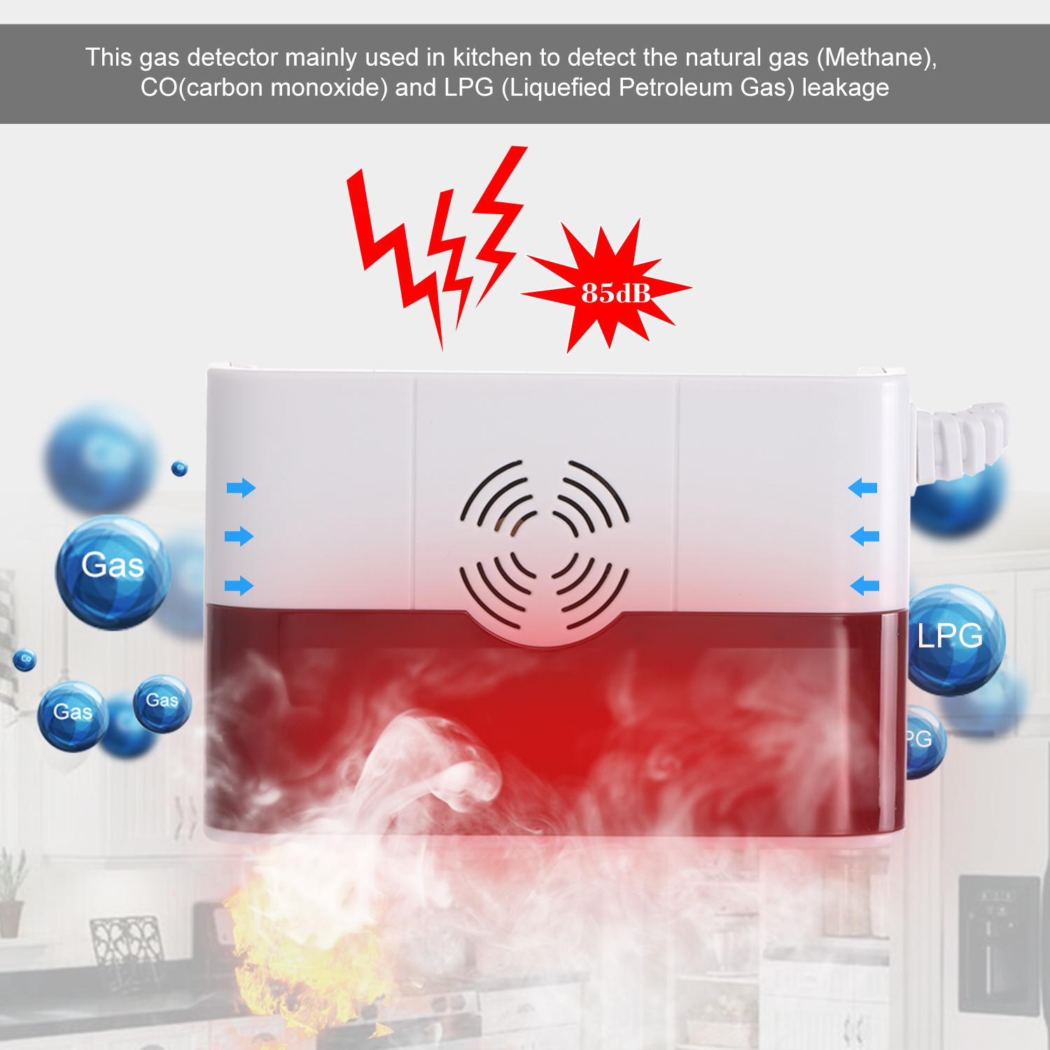Wireless Independent Combustible Gas Detector 433MHz Natural Liquefied Petroleum Gas CH4 Leak Tester CO Sensor Sniffer with Sound Alarm