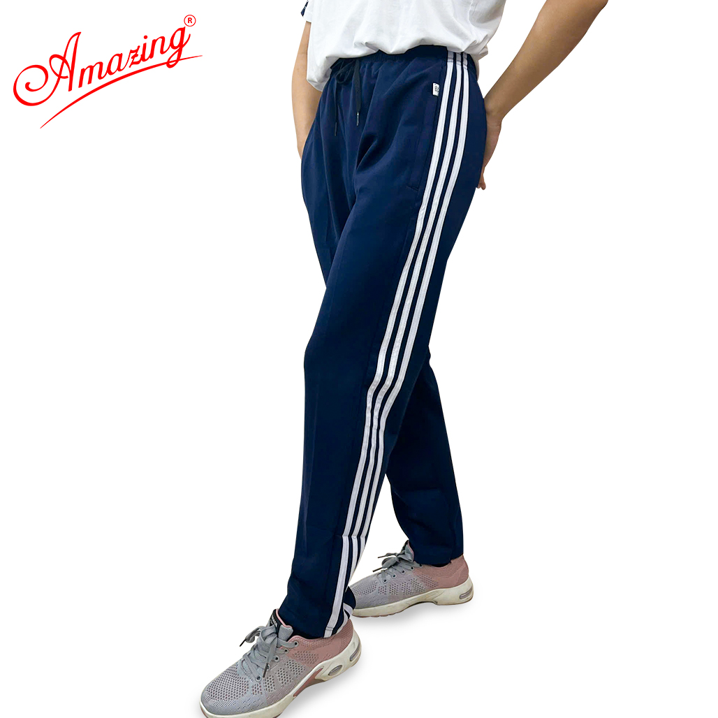 Quần thun thể dục co giãn 4 chiều 3 sọc Amazing cho bé gái và bé trai, dày, nặng tay, form body