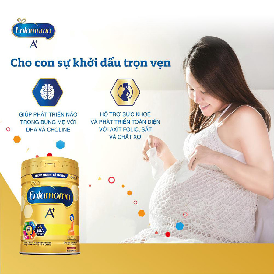 Bộ 2 lon Sữa bầu Enfamama 360° Brain Plus cho mẹ mang thai và cho con bú - Vị Vani- 830g -Tặng 1 hộp Provital 480g