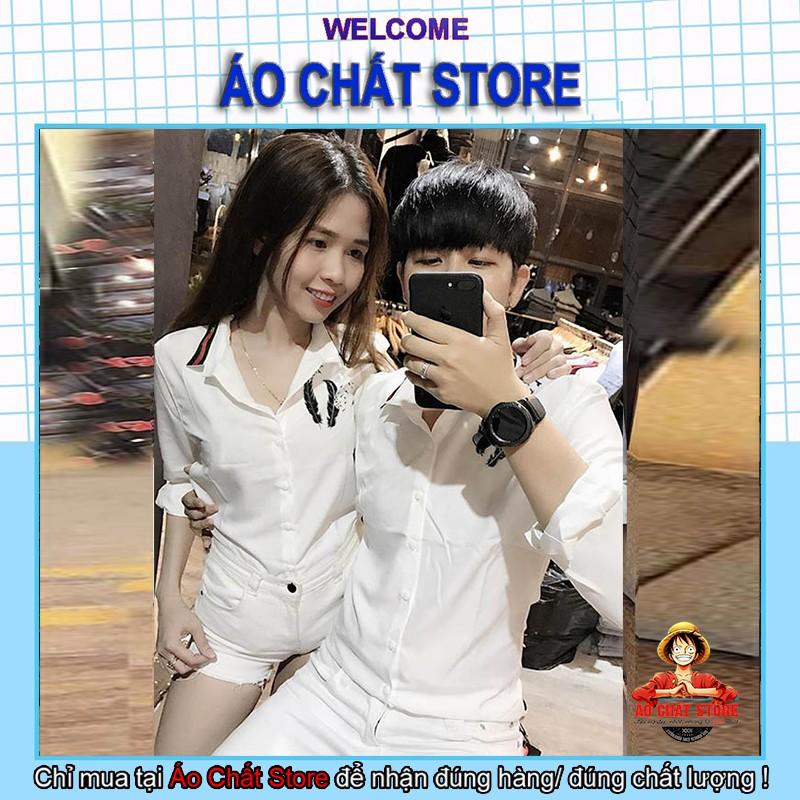 Áo sơ mi đôi nam nữ chữ LOVE cao cấp | Áo cặp sơ mi đẹp | Áo Chất Store