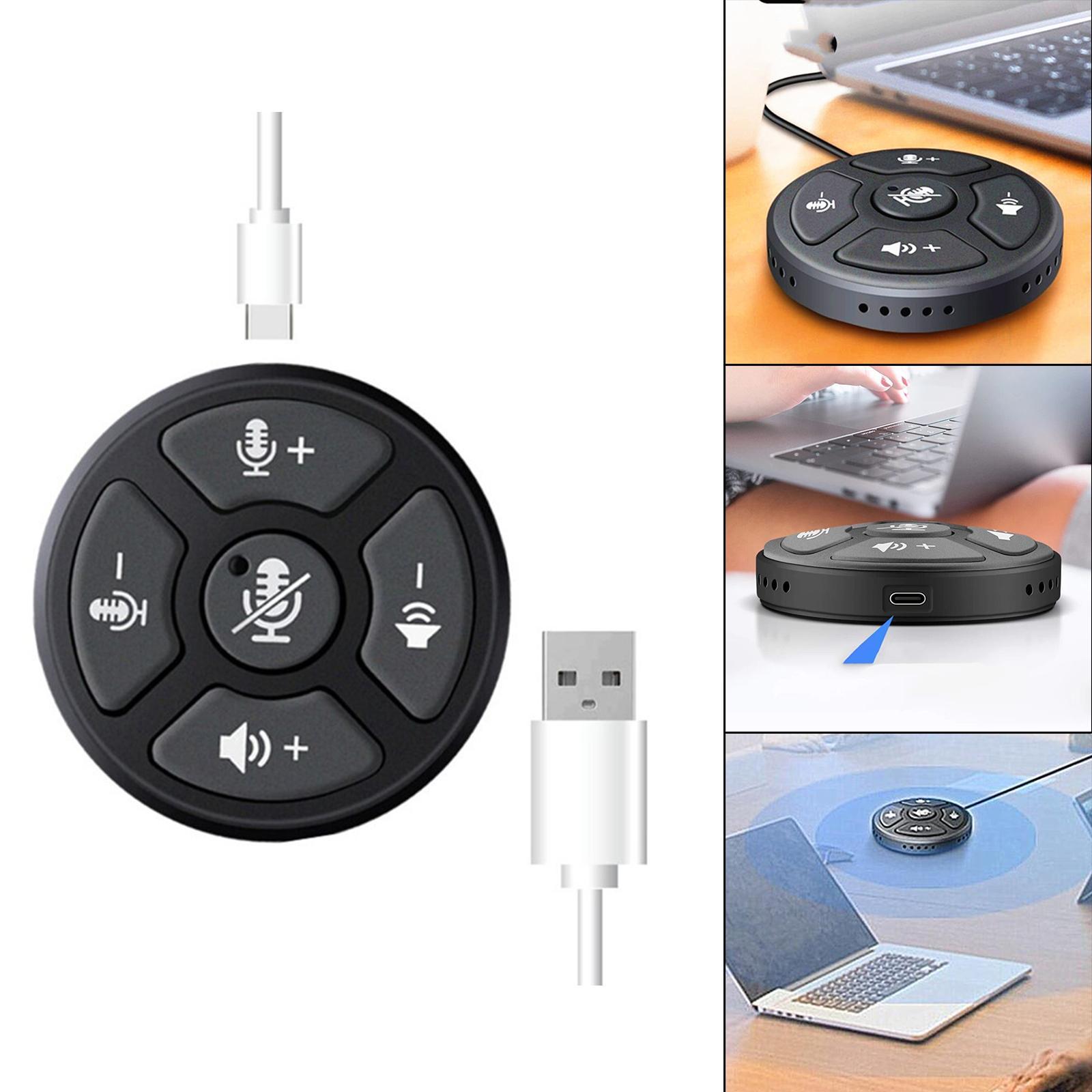 2x USB Conference Microphone w/Mute Button Plug &Play for Meeting Computer