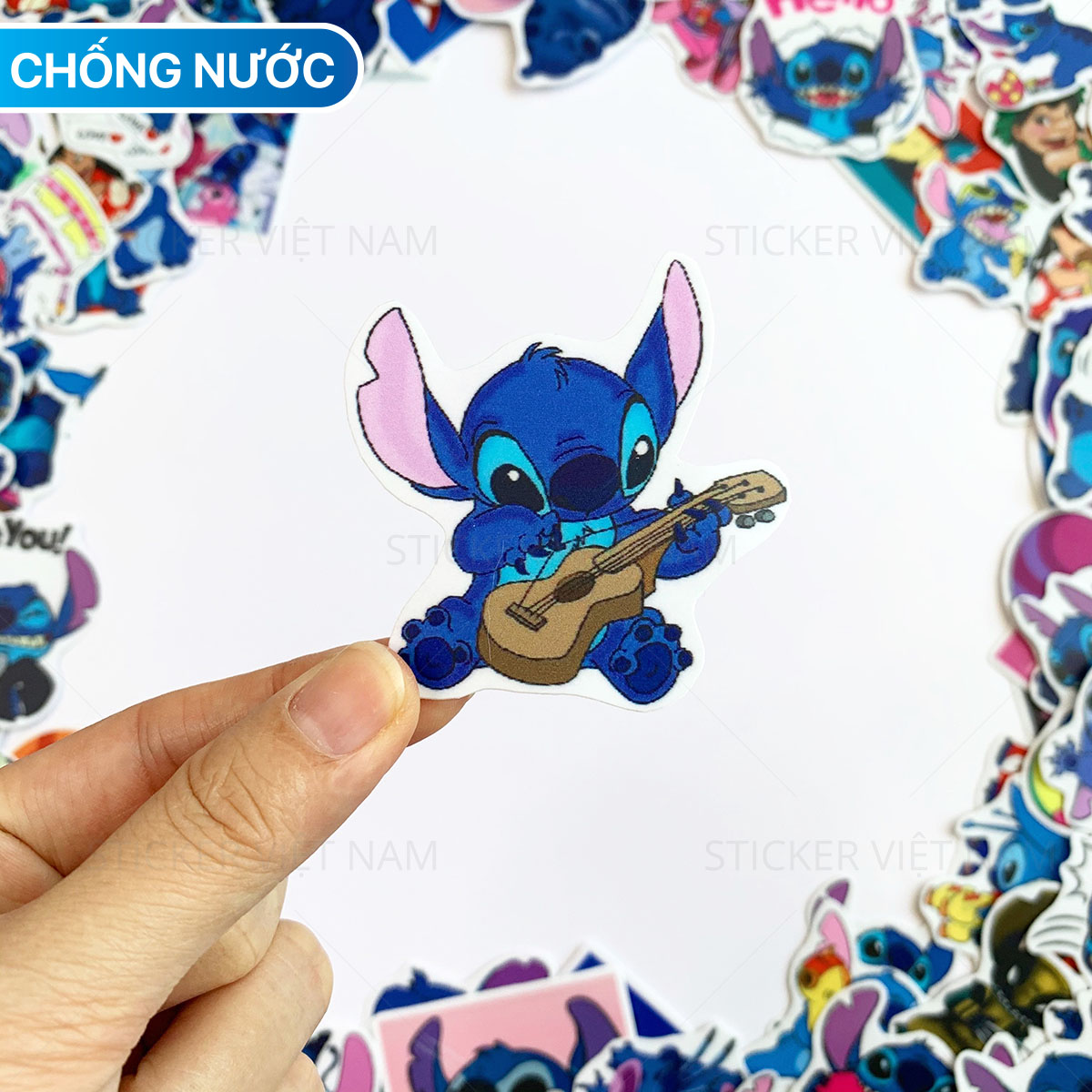 Sticker  STITCH Lilo - Dán Trang Trí - Chất Liệu PVC Cán Màng Chất Lượng Cao Chống Nước, Chống Nắng, Không Bong Tróc Phai Màu