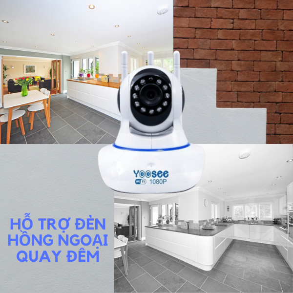 Camera wifi trong nhà Yoosee  Z02S 2.0 Full HD, 3 râu, xoay 360 độ , tương tác 2 chiều, hỗ trợ thẻ nhớ lên đến 128G, cảnh báo chuyển động – Hàng nhập khẩu