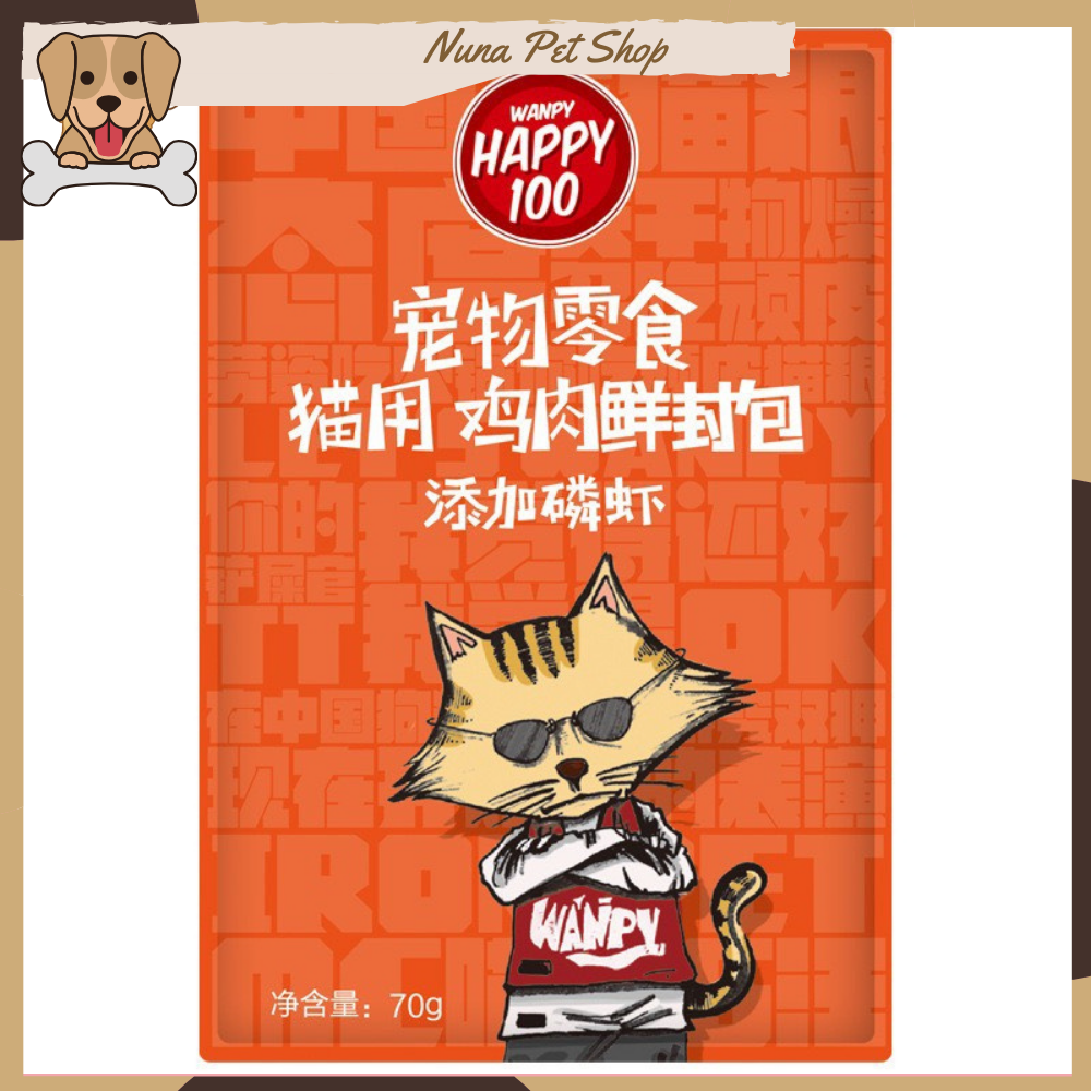 Pate Wanpy Happy 100 cho mèo - Thức ăn ướt cho mèo thơm ngon bổ dưỡng