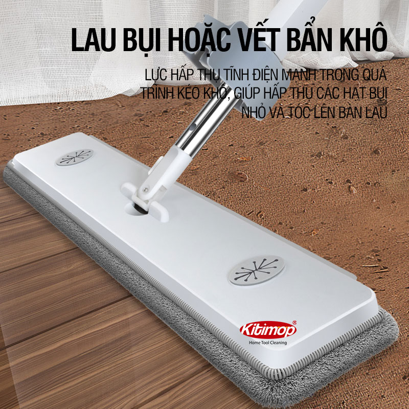 Cây lau nhà tự vắt phun sương xoay 360 độ chính hãng cao cấp - Kitimop Spray Plus