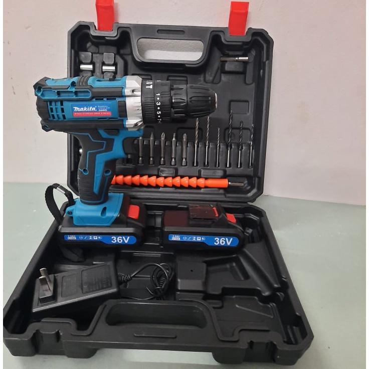 Máy Khoan Bê Tông và Bắt Vít 36V - TẶNG Kèm 24 Chi Tiết - 3 Chức Năng 100% Lõi Đồng - 2 Pin Chuẩn 5 CELL
