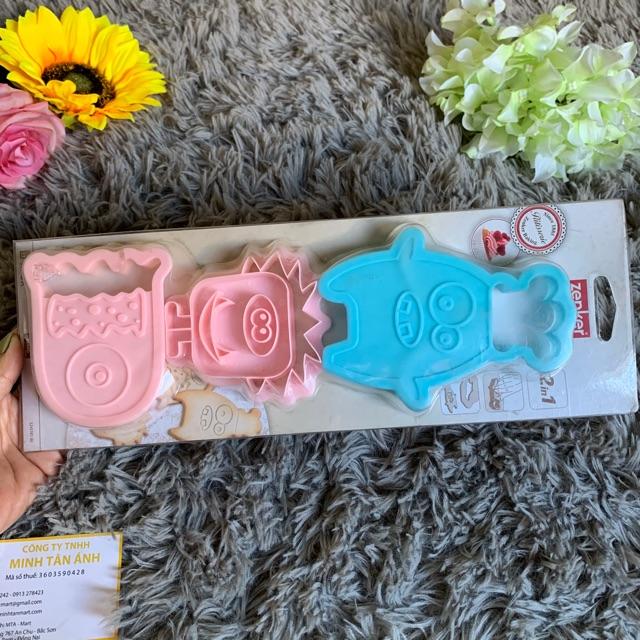 Bộ 3 khuôn cắt bánh quy 2in1