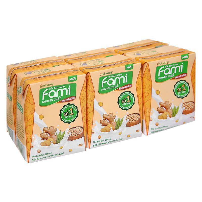 Lốc 6 Hộp Sữa Đậu Nành Fami Tàu Hủ Gừng 200mlHộp – 8934614030868