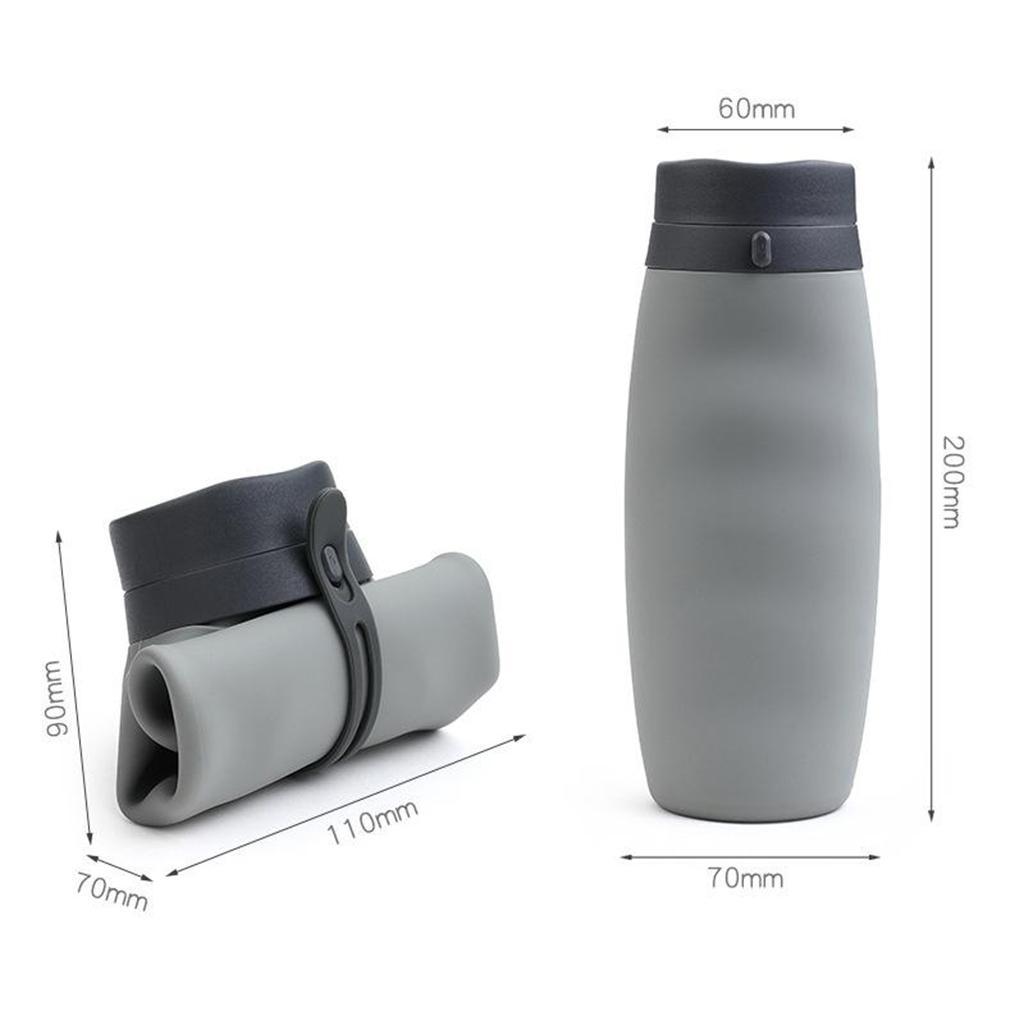 600ml Silicone Folding Water Bottle Outdoor Travel Drink Bottle