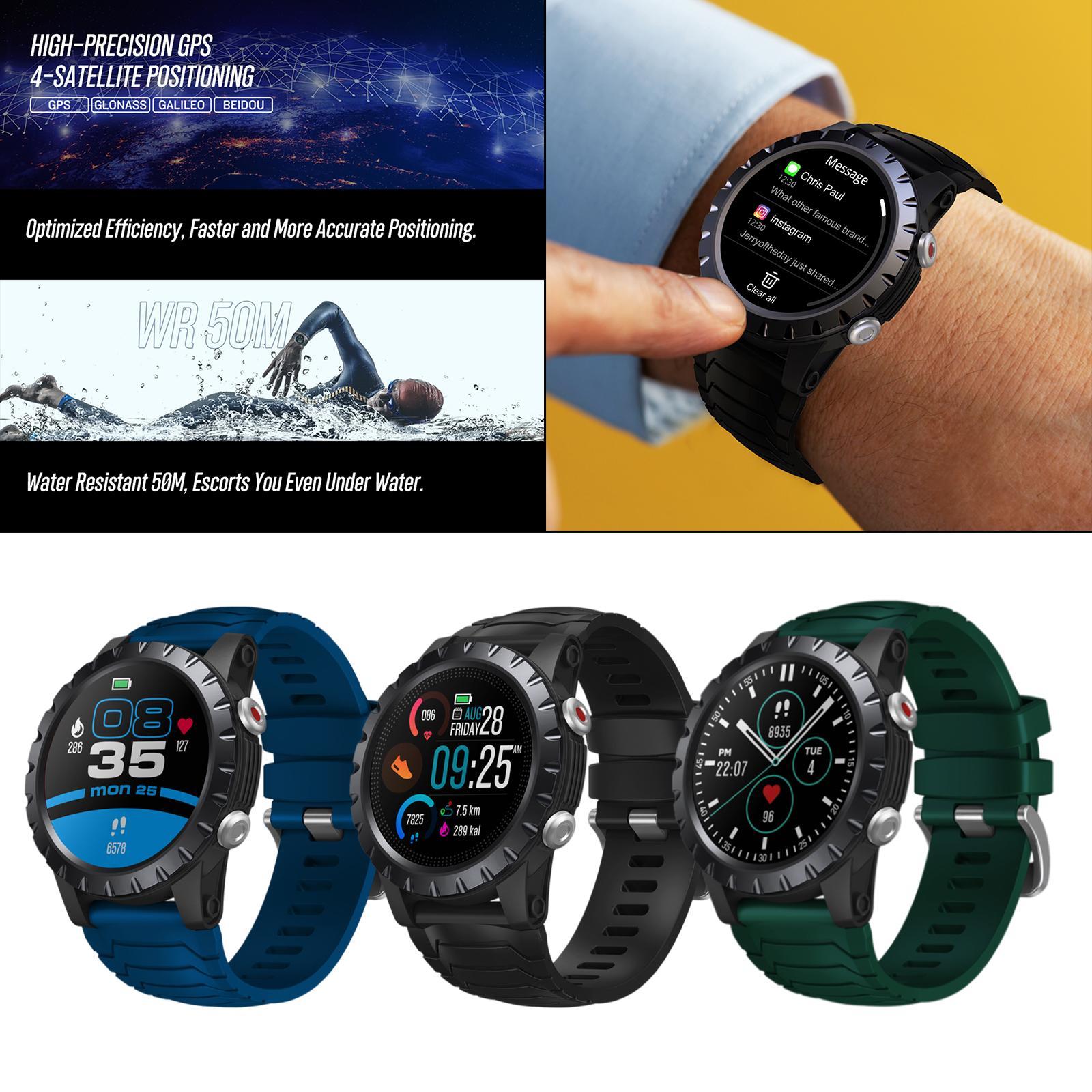 Health Fitness Smartwatch 50M Waterproof Activity Tacker Sports Blue