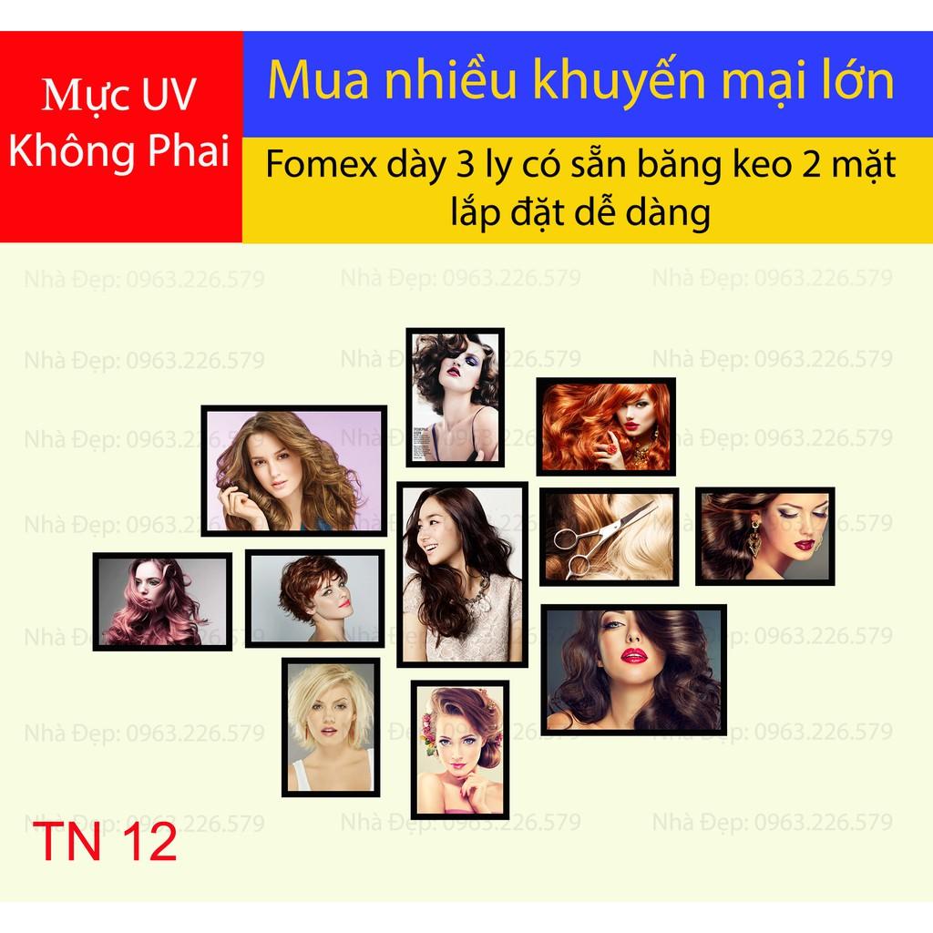 Bộ tranh FOMEX dán tường 11 tấm tiệm cắt tóc nữ. Mã TN12