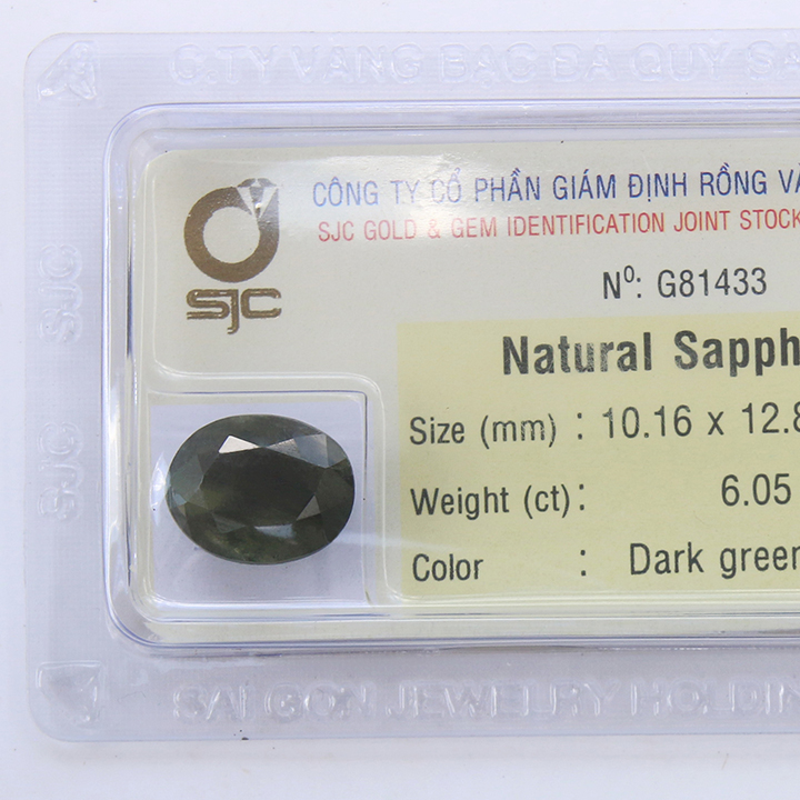 Viên đá sapphire xanh lá thiên nhiên - Diệp Linh