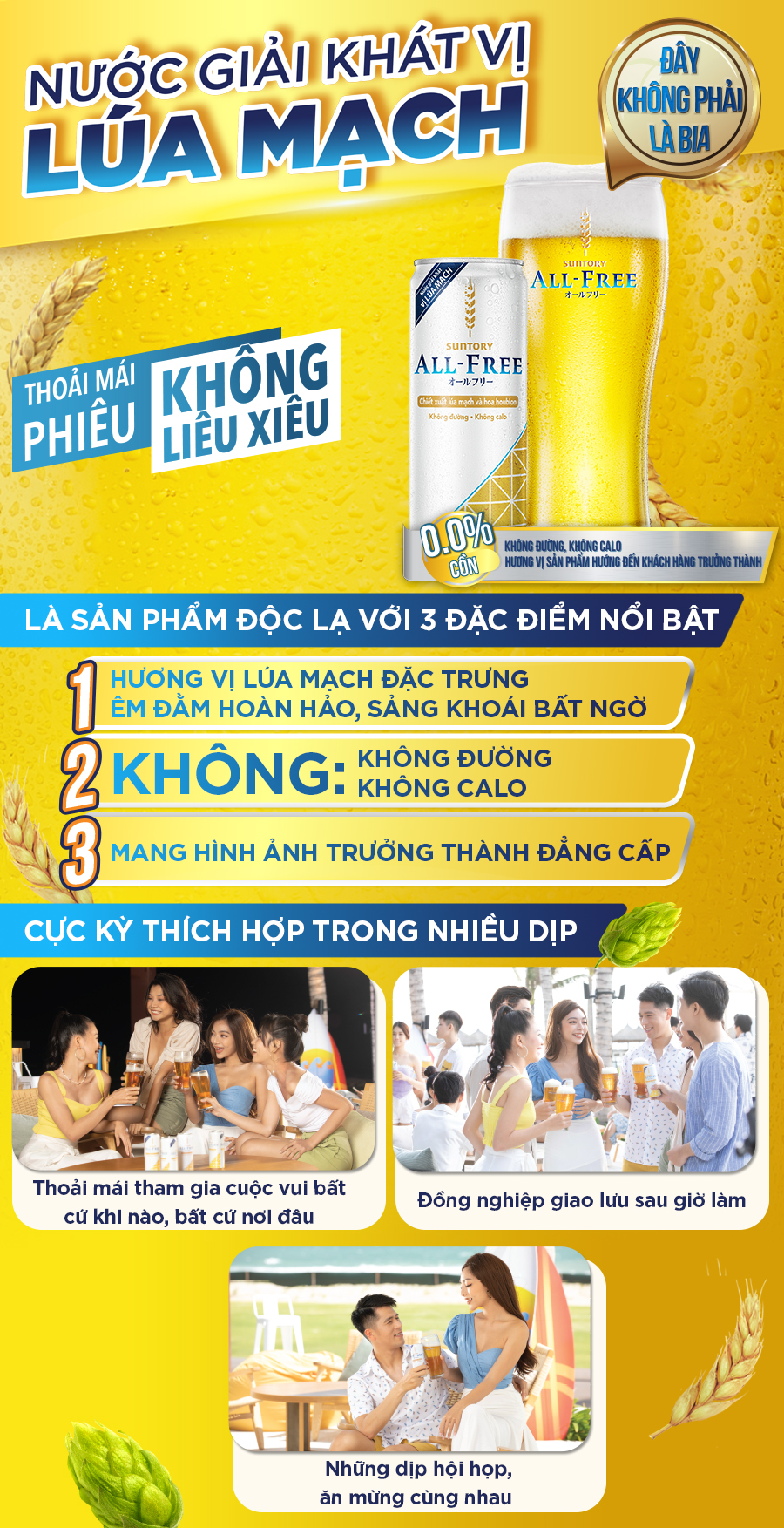 Lốc 6 Lon Nước Giải Khát Vị Lúa Mạch ALL-FREE (330ml/Lon)