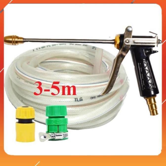 ️Evoucher Bộ dây vòi xịt nước rửa xe, tưới cây , tăng áp 3 lần, loại 3m, 5m 206318Iđầu đồng, cút+ túi đựng bút