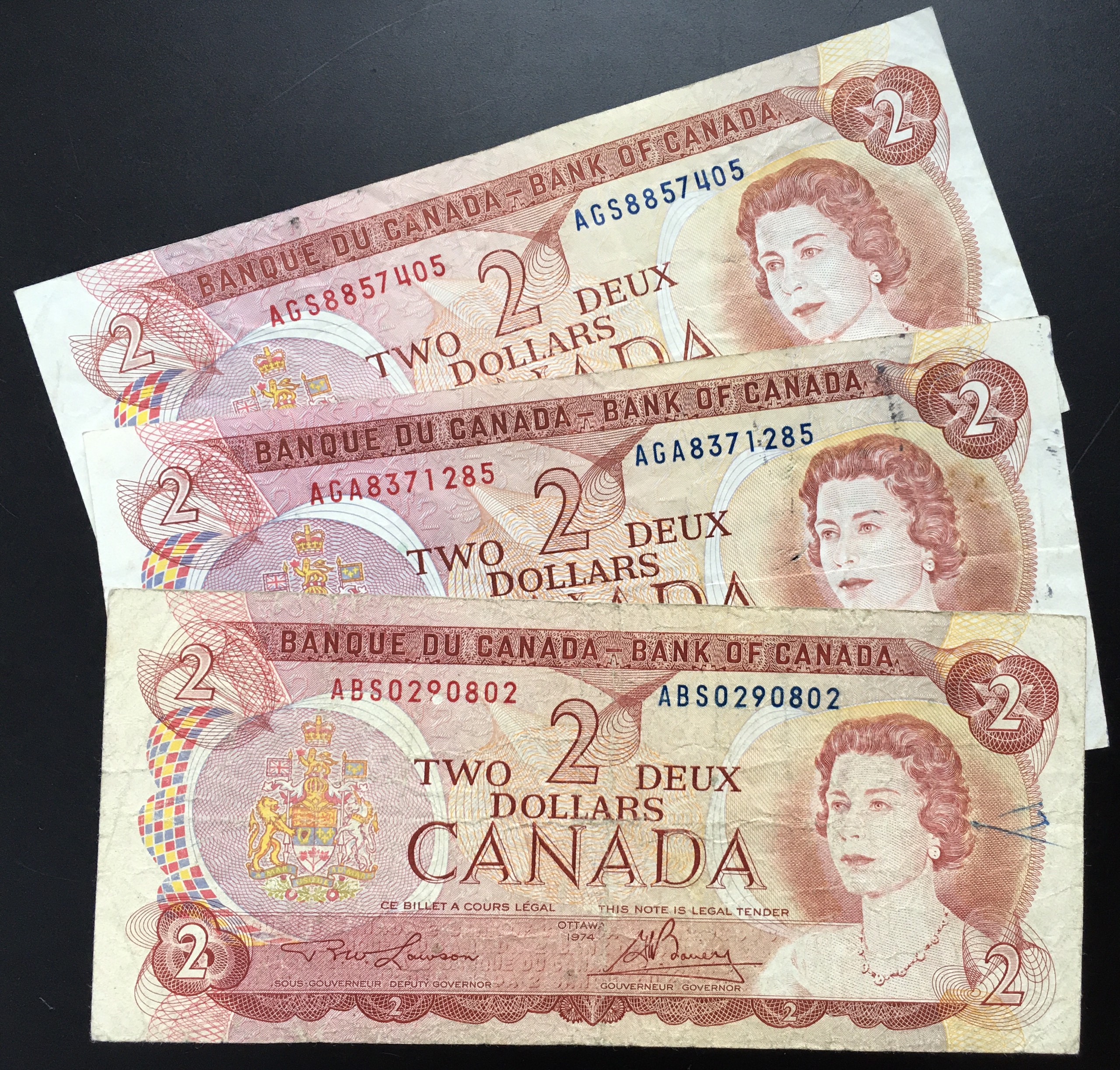 TIỀN XƯA CANADA 2 DOLLARS 1974 CHẤT LƯỢNG CŨ [TIỀN XƯA SƯU TẦM]